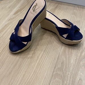 Elegant Navy Wedge Sandals